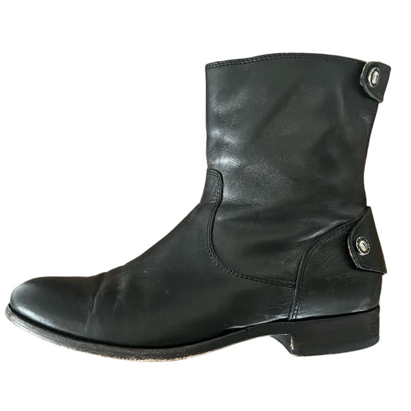 Frye Melissa Button Short Leather Boots Black Size 7.5 - Picture 8 of 15